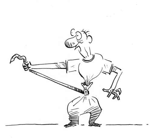 Cartoon of belt tightening